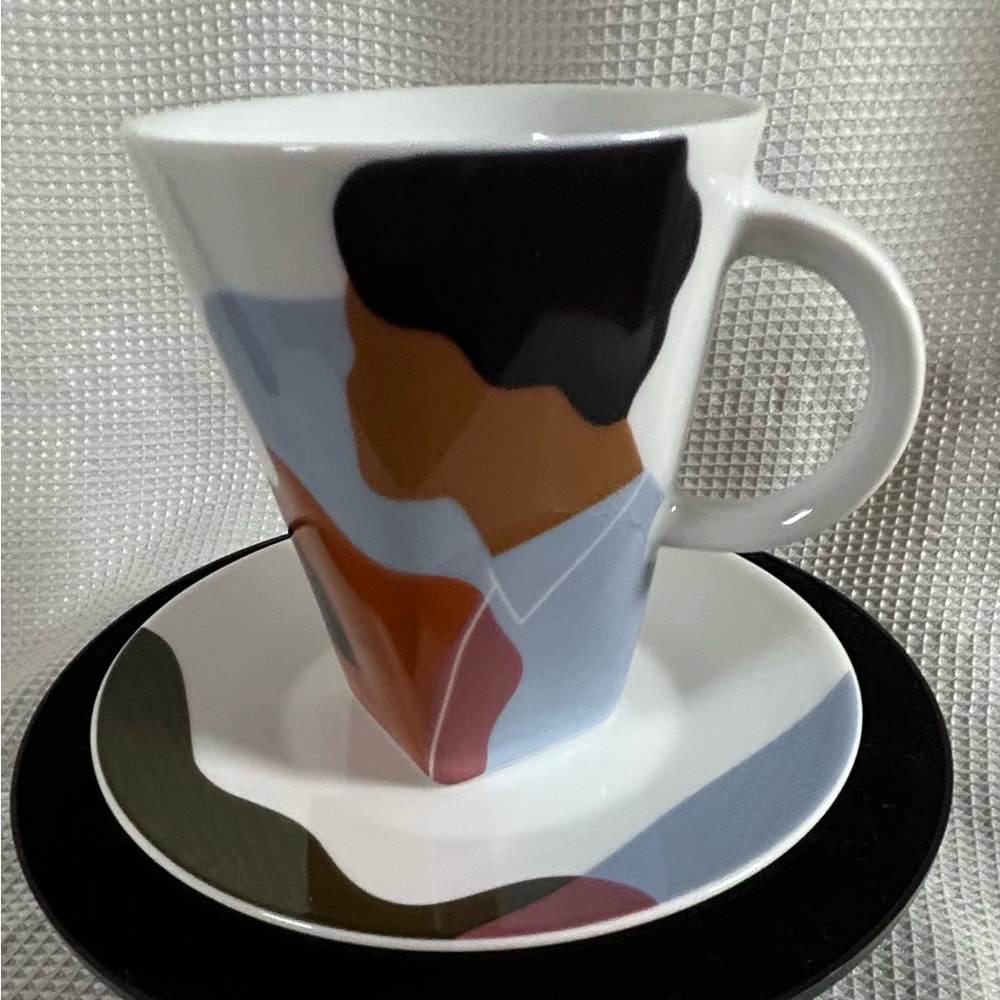 Nespresso Multicolor Abstract Mug and Saucer Set